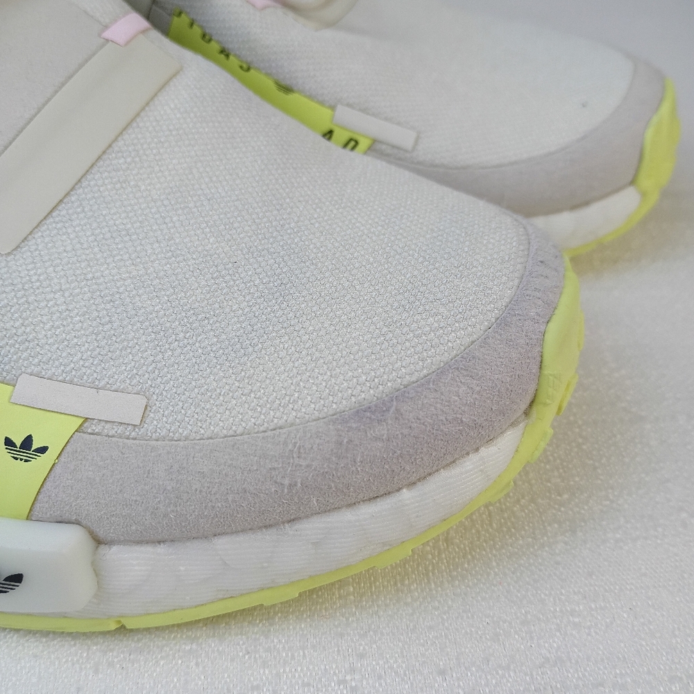 Adidas NMD R1 wonder white Pulse Yellow Pink sz 6 sneakers shoes low tops. - Picture 6 of 13